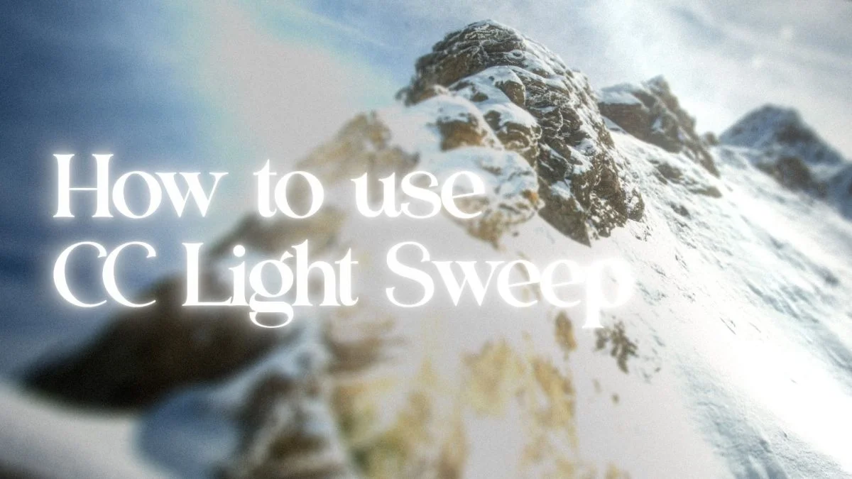 How to use the CC Light Sweep effect in After Effects