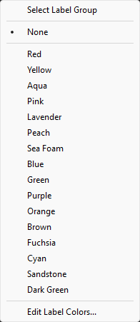 Image showing all the available After Effects label colors.